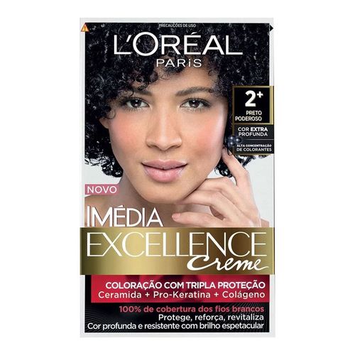 Tintura Imédia Excellence L'Oréal Creme Cor Extra Profunda 2+ Preto Poderoso