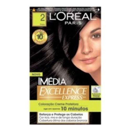 Tintura Imédia Excellence L'Oréal Express 2 Preto Tintura Imédia Excellence L'Oréal Express 2 Preto
