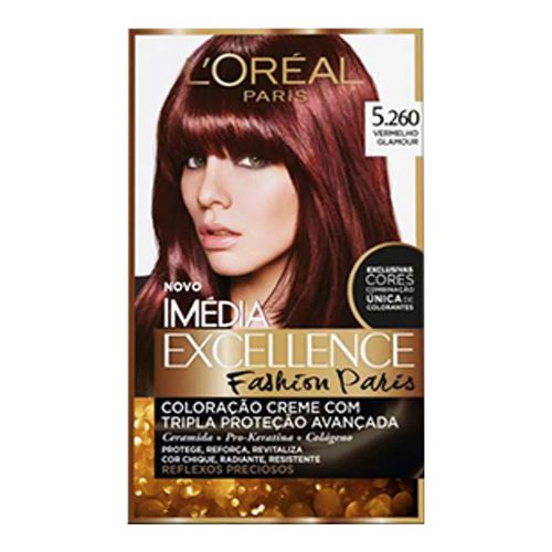 Tintura Imédia Excellence L'Oréal Fashion Paris 5.260 Vermelho Glamour Tintura Imédia Excellence L'Oréal Fashion Paris 5.260 Vermelho Glamour