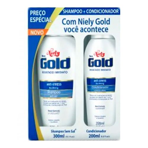 Kit Shampoo + Condicionador Niely Gold Anti-Stress Kit Shampoo + Condicionador Niely Gold Anti-Stress