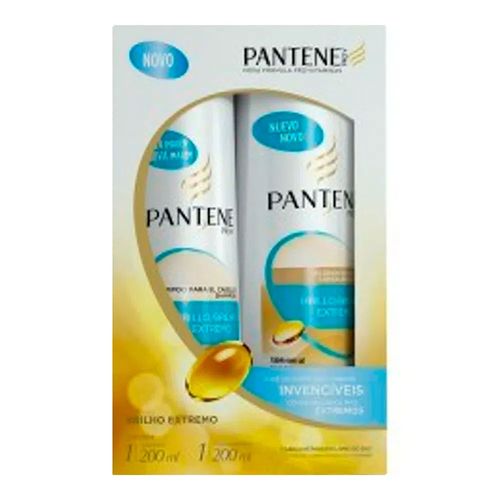 Kit Shampoo + Condicionador Pantene Brilho Extremo 200ml Kit Shampoo + Condicionador Pantene Brilho Extremo 200ml