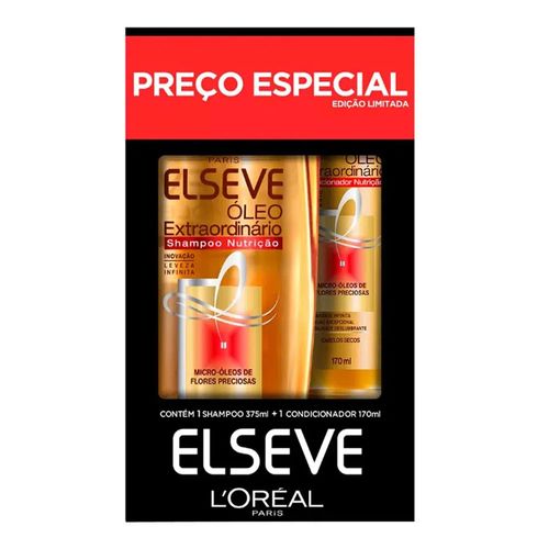 Kit Elseve Shampoo Óleo Extraordinário 375ml + Condicionador 170ml Kit Elseve Shampoo Óleo Extraordinário 375ml + Condicionador 170ml