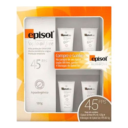 Kit Episol Oil Free FPS45 + Miniaturas Episol Sec FPS60