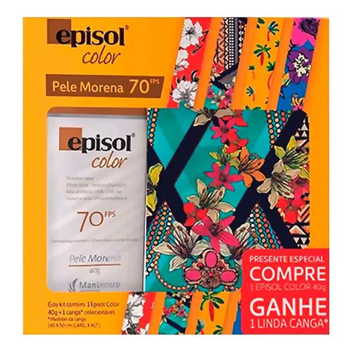 Kit Episol Protetor Solar Color FPS 70 Pele Morena 40g + Canga Kit Episol Protetor Solar Color FPS 70 Pele Morena 40g + Canga