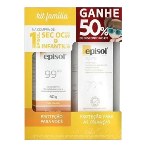 Kit Episol Protetor Solar Facial FPS45 + Protetor Solar Infantil FPS70 100g