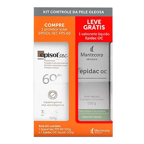 Kit Episol Protetor Solar Sec FPS60 100g + Sabonete Líquido 100g Kit Episol Protetor Solar Sec FPS60 100g + Sabonete Líquido 100g