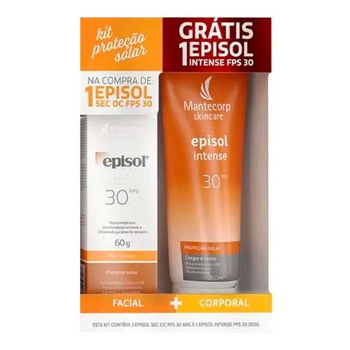 Kit Episol Protetor Solar Sec OC FPS30 60g + Protetor Solar Intense FPS30 200ml Kit Episol Protetor Solar Sec OC FPS30 60g + Protetor Solar Intense FPS30 200ml