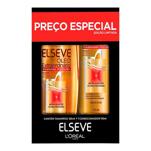 Kit Elseve Óleo Extraordinário Shampoo 185ml + Condicionador 170ml Kit Elseve Óleo Extraordinário Shampoo 185ml + Condicionador 170ml