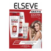 Kit Elseve Shampoo + Condicionador Reparação Total 5 + Cicatri Renov 15ml