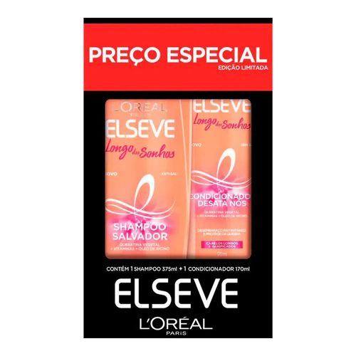 Kit Elseve Shampoo Longo Dos Sonhos 375ml + Condicionador 170ml