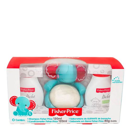 Kit Fisher Price Elefante Shampoo 120ml + Condicionador 120ml + Sabonete 80g Kit Fisher Price Elefante Shampoo 120ml + Condicionador 120ml + Sabonete 80g