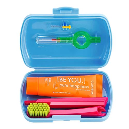 Kit-Viagem-Curaprox-Escova-Dental---Mini-Creme-Dental-10ml---Escova-Interdental---Caixa Kit-Viagem-Curaprox-Escova-Dental---Mini-Creme-Dental-10ml---Escova-Interdental---Caixa