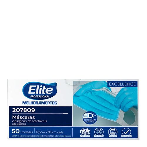 Máscara Descartável Cirúrgica Elite 50 Unidades Máscara Descartável Cirúrgica Elite 50 Unidades