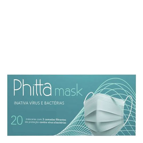 Máscara Descartável Cirúrgica Tripla Phittamask 20 Unidades