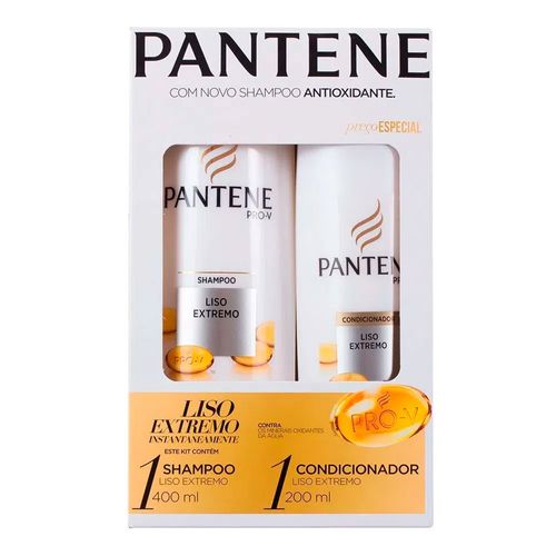 Kit Pantene Liso Extremo Shampoo 400ml + Condicionador 200ml Kit Pantene Liso Extremo Shampoo 400ml + Condicionador 200ml
