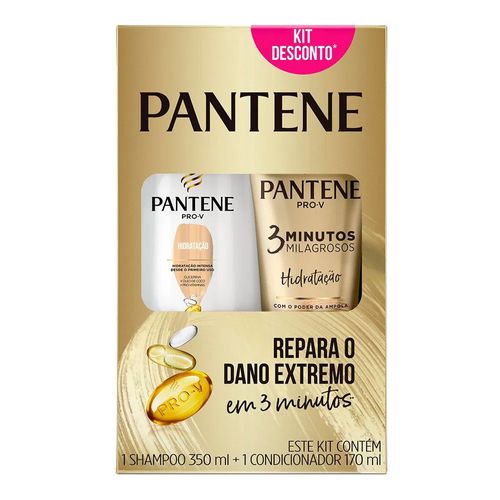 Kit Pantene Shampoo Hidratação 350ml + Condicionador 3 Minutos Milagrosos 170ml Kit Pantene Shampoo Hidratação 350ml + Condicionador 3 Minutos Milagrosos 170ml