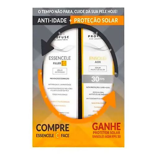 Kit Profuse Protetor Solar Facial Ensolei Aox 50g Mais Sérum Antirrugas Essencele Filler C 30g Kit Profuse Protetor Solar Facial Ensolei Aox 50g Mais Sérum Antirrugas Essencele Filler C 30g