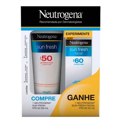 Kit Protetor Solar Neutrogena Sunfresh FPS 50 200ml + Facial FPS 60 50ml Kit Protetor Solar Neutrogena Sunfresh FPS 50 200ml + Facial FPS 60 50ml