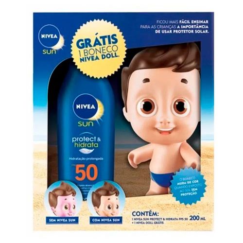 Kit Protetor Solar Nivea Hidratante Fps70 200ml + Boneco Nívea Doll Masculino Kit Protetor Solar Nivea Hidratante Fps70 200ml + Boneco Nívea Doll Masculino