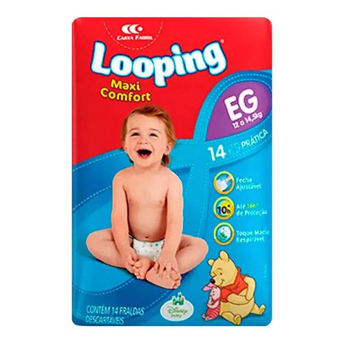 Fralda Descartável Looping Maxi Confort Prática EG 14 Unidades Fralda Descartável Looping Maxi Confort Prática EG 14 Unidades