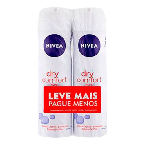 Kit Desodorante Aerosol Feminino Nivea Dry Comfort 150ml 2 Unidades Kit Desodorante Aerosol Feminino Nivea Dry Comfort 150ml 2 Unidades
