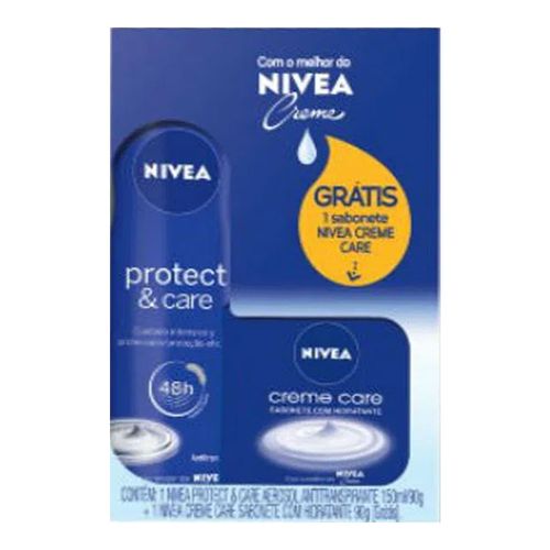 Kit Desodorante Nivea Aerosol Protect & Care + Sabonete Nivea Creme Care