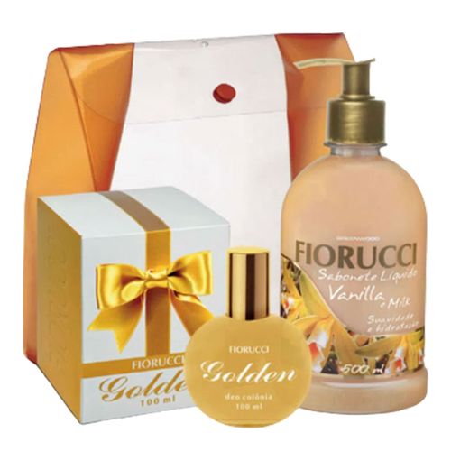 Kit Fiorucci Golden Colônia 100ml + Sabonete Líquido 500ml + Necessaire Kit Fiorucci Golden Colônia 100ml + Sabonete Líquido 500ml + Necessaire