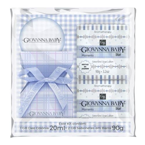 Kit Giovanna Baby Blue Colônia 20ml + Sabonete em barra 90g 2 Unidades + Nécessaire Kit Giovanna Baby Blue Colônia 20ml + Sabonete em barra 90g 2 Unidades + Nécessaire
