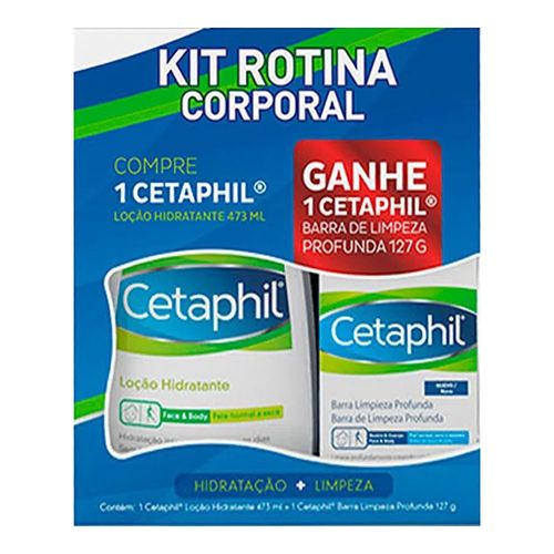 Kit Loção Hidratante Corpo Cetaphil 473ml + Sabonete em Barra 127ml Kit Loção Hidratante Corpo Cetaphil 473ml + Sabonete em Barra 127ml