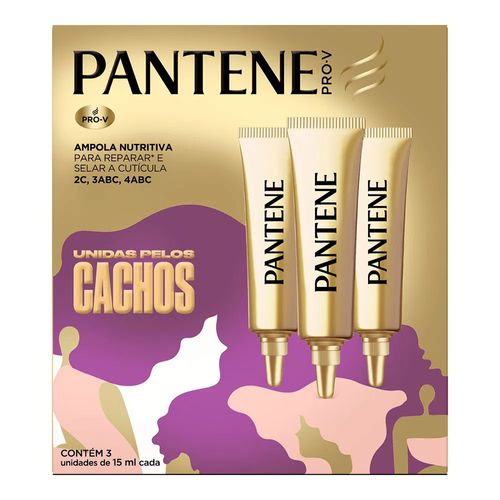 Kit Ampola Pantene Nutritiva Unidas Pelos Cachos 3 Unidades 15ml Kit Ampola Pantene Nutritiva Unidas Pelos Cachos 3 Unidades 15ml