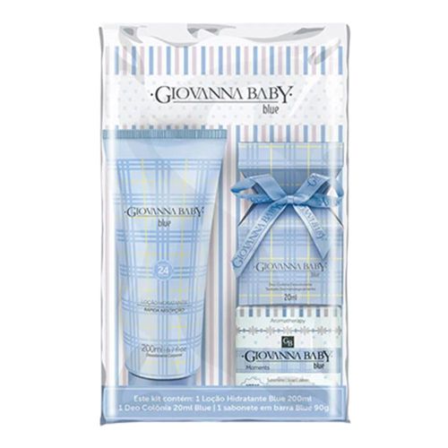 Kit Mini Colonia Giovanna Baby 20ml + Loção Hidratante Blue 200ml + 1 Sabonete em Barra 90g + Necessaire Kit Mini Colonia Giovanna Baby 20ml + Loção Hidratante Blue 200ml + 1 Sabonete em Barra 90g + Necessaire
