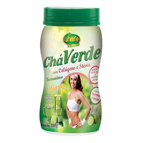 Chá Verde com Colágeno e Stevia Sabor Limão - Unilife - 220g Chá Verde com Colágeno e Stevia Sabor Limão - Unilife - 220g