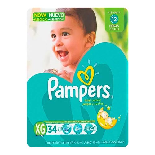 Fralda Descartável Pampers Total Confort Econômica XG 34 Unidades Fralda Descartável Pampers Total Confort Econômica XG 34 Unidades
