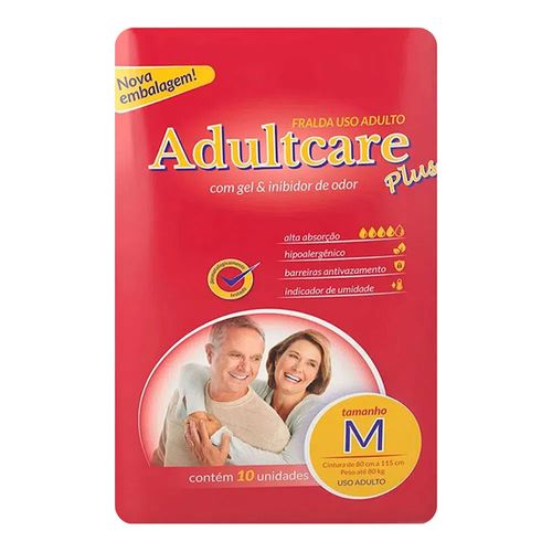 Fralda Geriátrica Adultcare M 10 Unidades Fralda Geriátrica Adultcare M 10 Unidades