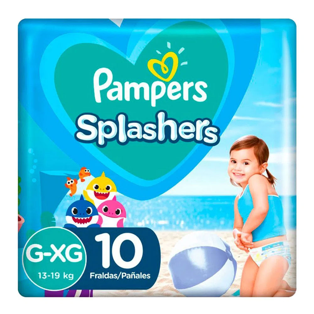 Fralda Para Água Pampers Splashers Baby Shark G-XG 10 Unidades - Drogarias  Pacheco
