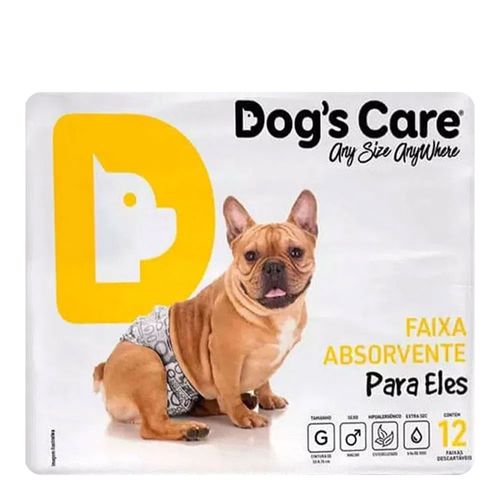 Fralda Descartável Macho Grande Dog's Care - 12 Unidades Fralda Descartável Macho Grande Dog's Care - 12 Unidades