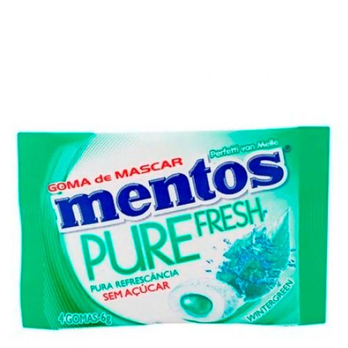 Chiclete Mentos Pure Fresh Sem Açúcar 4 Unidades 6g Chiclete Mentos Pure Fresh Sem Açúcar 4 Unidades 6g