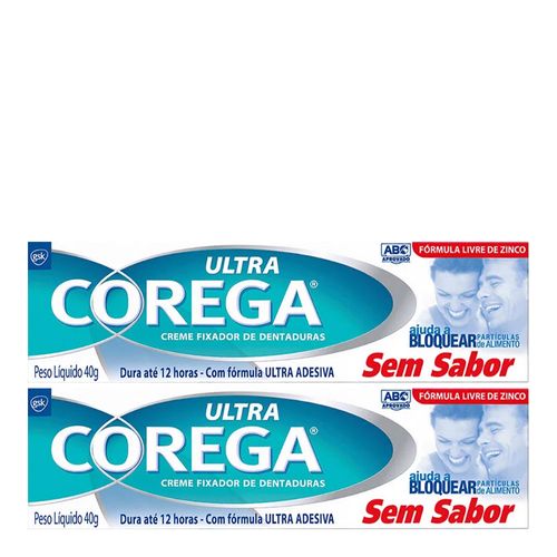 Creme Ultra Corega Sem Sabor 40g 2 Unidades Creme Ultra Corega Sem Sabor 40g 2 Unidades