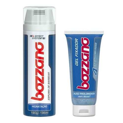 Kit Bozzano Espuma de Barbear Hidratante 190g + Gel Fixador 150g Kit Bozzano Espuma de Barbear Hidratante 190g + Gel Fixador 150g