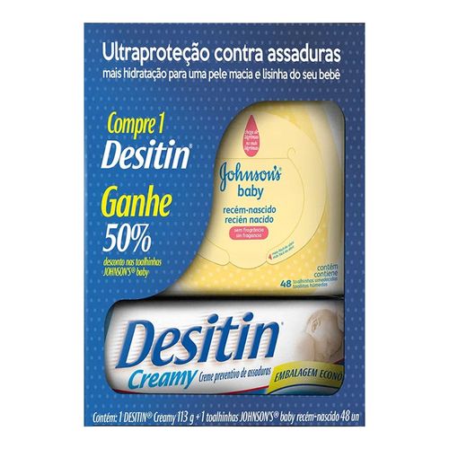 Kit Creme Assadura Desitin 113g + Lenço Umedecido Recém-Nascido Johnson Kit Creme Assadura Desitin 113g + Lenço Umedecido Recém-Nascido Johnson