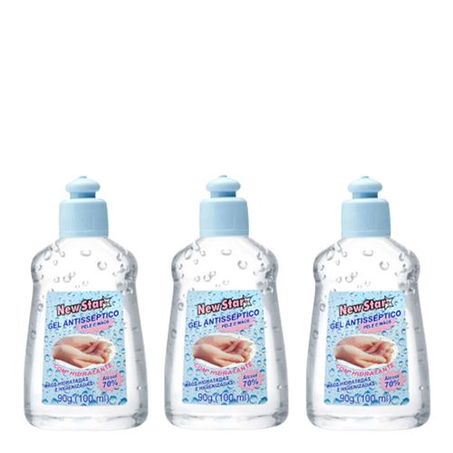 Kit Gel Antisséptico New Star Erva Doce 100ml 3 Unidades Kit Gel Antisséptico New Star Erva Doce 100ml 3 Unidades