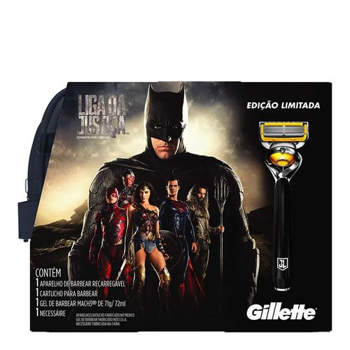 Kit Gillette Liga da Justiça Aparelho de Barbear Proshield + Mini Gel 70g + Necéssaire Exclusiva Kit Gillette Liga da Justiça Aparelho de Barbear Proshield + Mini Gel 70g + Necéssaire Exclusiva