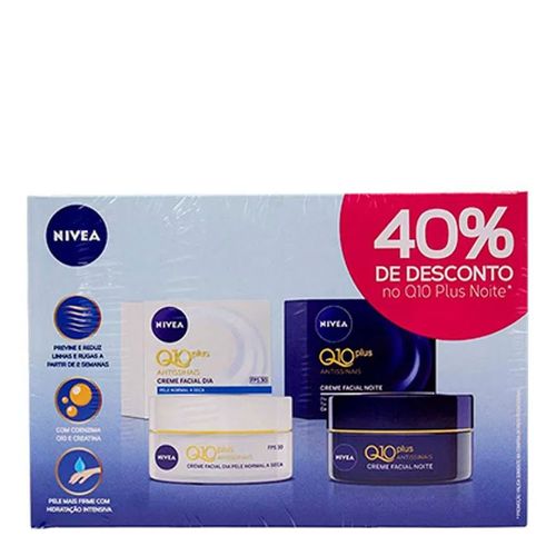 Kit Nivea Creme Antissinais Dia Q10 52g + Atissinais Noite 50g Kit Nivea Creme Antissinais Dia Q10 52g + Atissinais Noite 50g
