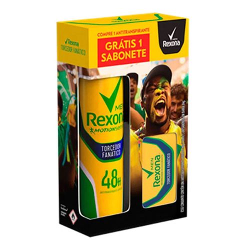 Kit Rexona Torcedor Fanático Desodorante 90g + Sabonete em Barra 84g Kit Rexona Torcedor Fanático Desodorante 90g + Sabonete em Barra 84g