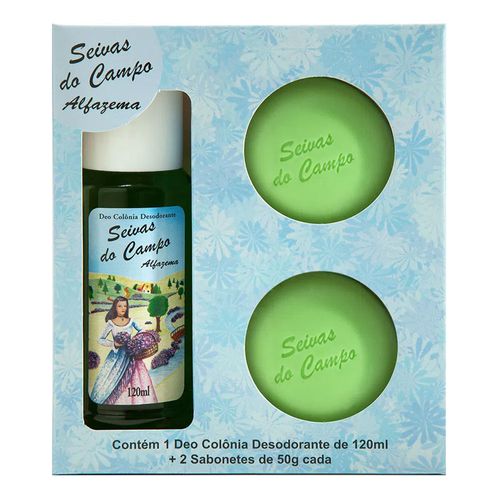 Kit Seivas do Campo Alfazema Colônia Desodorante 120ml + 2 Sabonetes 50g Kit Seivas do Campo Alfazema Colônia Desodorante 120ml + 2 Sabonetes 50g