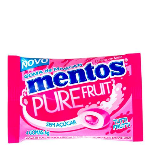 Chiclete Mentos Pure Fruit Tutti Frutti Sem Açúcar 4 Unidades Chiclete Mentos Pure Fruit Tutti Frutti Sem Açúcar 4 Unidades