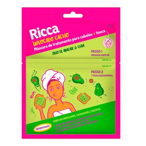 Máscara de Tratamento Ricca Reconstrução Óleo de Abacate e Chia 30g + Touca 1 Unidade Máscara de Tratamento Ricca Reconstrução Óleo de Abacate e Chia 30g + Touca 1 Unidade