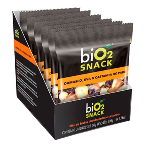 Snack de Damasco, Uva e Castanha - Bio2 - 6 unidades de 50g