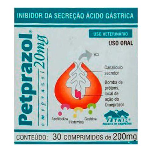 PETPRAZOL 20mg - frasco com 30 comprimidos