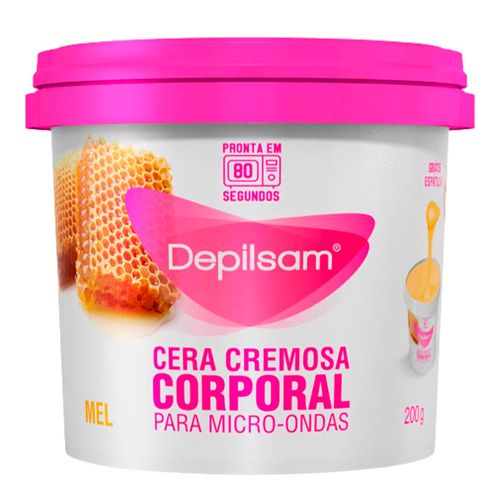 Cera Depilatória Cremosa Corporal Depilsam para Microondas Mel Pote 200g Cera Depilatória Cremosa Corporal Depilsam para Microondas Mel Pote 200g